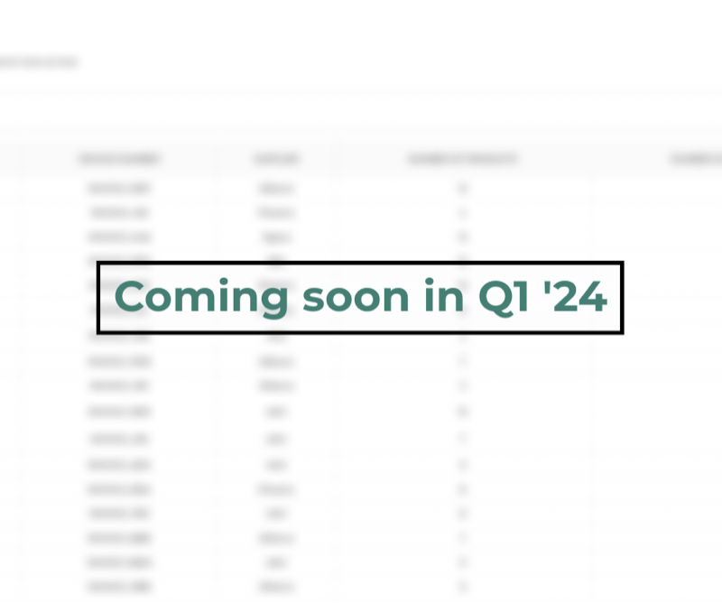 Stock tracking screen