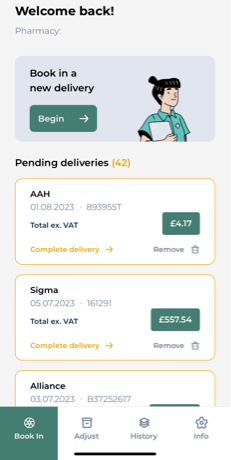 Goods in mobile screenshot
